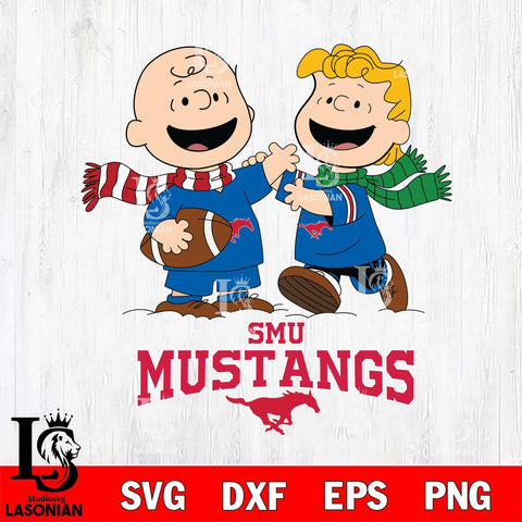 SMU Mustangs Charlie Brown & Linus Football Cricut,Christmas SVG DXF EPS PNG FILE, NCAA Digital Download,Instant Download, Silhouette