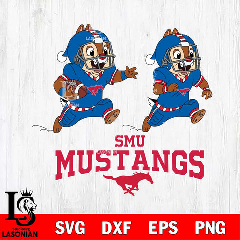 SMU Mustangs Chip & Dale Football Cricut,Christmas SVG DXF EPS PNG FILE, NCAA Digital Download,Instant Download, Silhouette