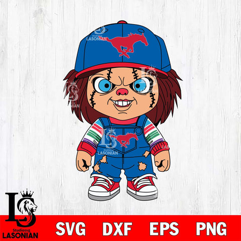SMU Mustangs Chucky Football Horror Halloween Svg Eps Dxf Png File, NCAA svg, Digital Download, Instant Download