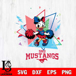 SMU Mustangs Cute Daisy Duck Cheerleader SVG DXF EPS PNG FILE, NCAA File Cut,Digital Download,Instant Download