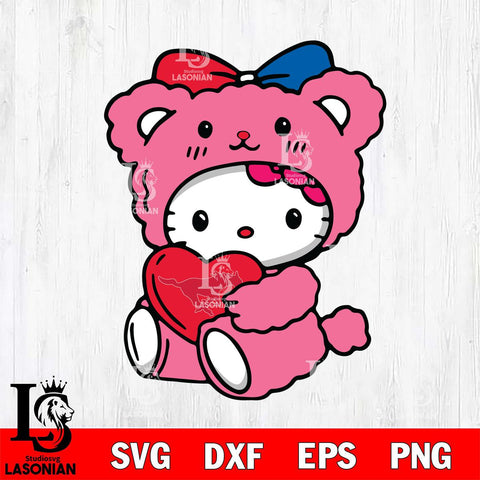 SMU Mustangs Cute Hello Kitty 3 Svg Eps Dxf Png File, Digital Download, Instant Download