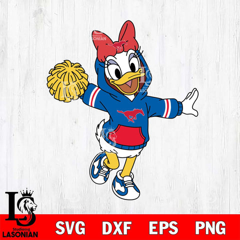 SMU Mustangs Daisy Duck Cheerleader Christmas File Cut, NCAA SVG DXF EPS PNG FILE, Digital Download , Criucut , Silhouette
