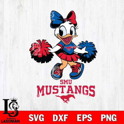 SMU Mustangs Daisy Duck Cheerleader Disney, Svg Eps Dxf Png File, Digital Download