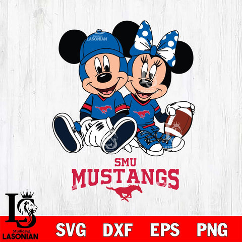 SMU Mustangs Disney Mickey And Minnie Football Svg Eps Dxf Png File, NCAA svg , Digital Download , Instant Download, Cricut File