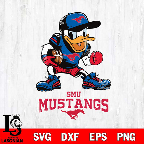 SMU Mustangs Donal Duck Disney, Svg Eps Dxf Png File, Digital Download