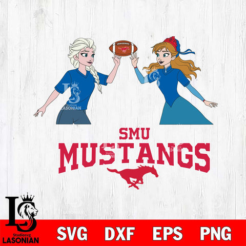 SMU Mustangs Elsa & Anna Football Cricut,Christmas SVG DXF EPS PNG FILE, NCAA Digital Download,Instant Download, Silhouette