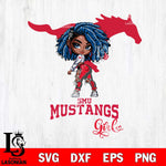 SMU Mustangs Fan Girl Svg Eps Dxf Png File, Digital Download, Instant Download