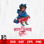 SMU Mustangs Fashion Black Fan Girl Betty Boop, Svg Eps Dxf Png File, Digital Download