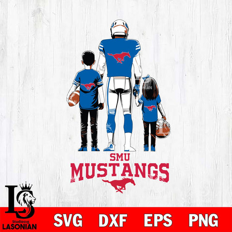 SMU Mustangs Father And Child Football SVG DXF EPS PNG FILE,NCAA SVG, Father day Digital Download,Instant Download, Silhouette