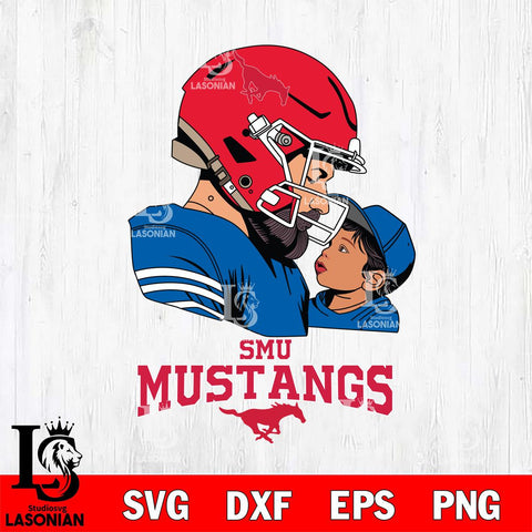 SMU Mustangs Father And Child Rugby SVG DXF EPS PNG FILE,NCAA SVG, Father day Digital Download,Instant Download, Silhouette