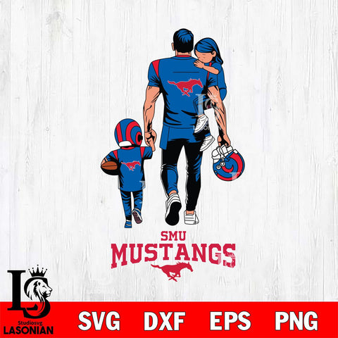 SMU Mustangs Father And Son Football SVG DXF EPS PNG FILE,NCAA SVG, Father day Digital Download,Instant Download, Silhouette