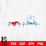 SMU Mustangs Father Heart Beat Svg Eps Dxf Png File, Digital Download, Instant Download