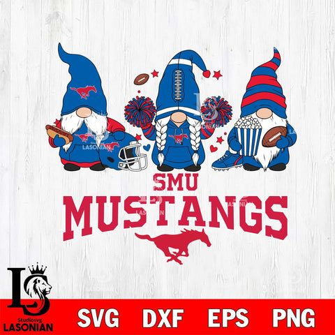 SMU Mustangs Gnome Fan File Cut, NCAA SVG, Digital Download , Criucut , Silhouette