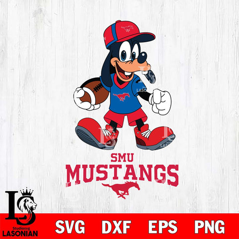 SMU Mustangs Goofy Football Player SVG DXF EPS PNG FILE,NCAA svg ,Football Digital Download,Instant Download, Silhouette