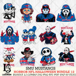SMU Mustangs Halloween Bundle 12 SVG Svg Eps Dxf Png File, NCAA bundle svg, Digital Download, Instant Download