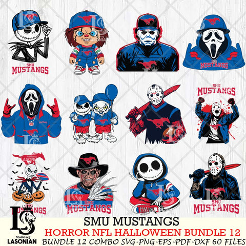 SMU Mustangs Halloween Bundle 12 SVG Svg Eps Dxf Png File, NCAA bundle svg, Digital Download, Instant Download