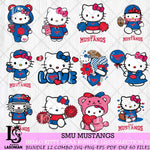 SMU Mustangs Hello Kitty Bundle 12 SVG Svg Eps Dxf Png File, Digital Download, Instant Download