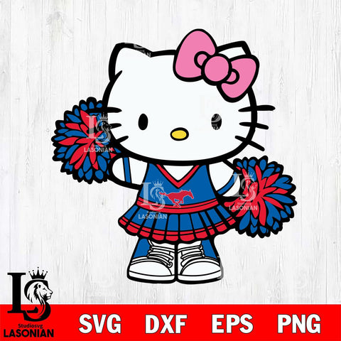 SMU Mustangs Hello Kitty Cheerleader 11 Svg Eps Dxf Png File, Digital Download, Instant Download
