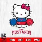 SMU Mustangs Hello Kitty Cheerleader 2 Svg Eps Dxf Png File, Digital Download, Instant Download