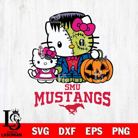 SMU Mustangs Hello Kitty Horror 10 Svg Eps Dxf Png File, Digital Download