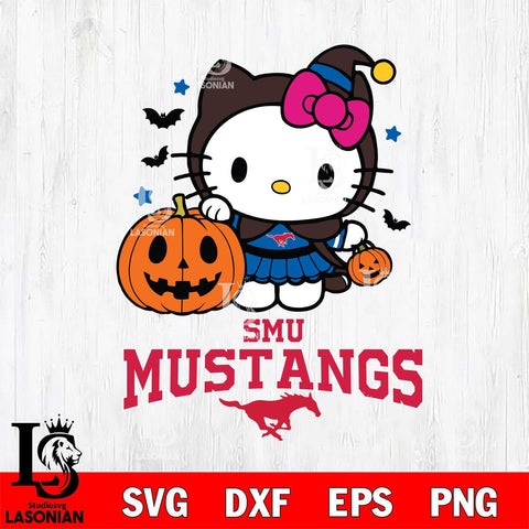 SMU Mustangs Hello Kitty Horror 1 Svg Eps Dxf Png File, Digital Download