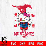 SMU Mustangs Hello Kitty Horror 2 Svg Eps Dxf Png File, Digital Download