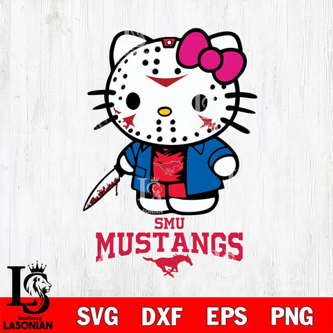 SMU Mustangs Hello Kitty Horror 3 Svg Eps Dxf Png File, Digital Download