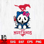 SMU Mustangs Hello Kitty Horror 4 Svg Eps Dxf Png File, Digital Download