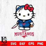 SMU Mustangs Hello Kitty Horror 5 Svg Eps Dxf Png File, Digital Download