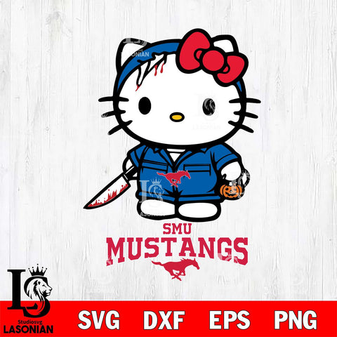 SMU Mustangs Hello Kitty Horror 5 Svg Eps Dxf Png File, Digital Download