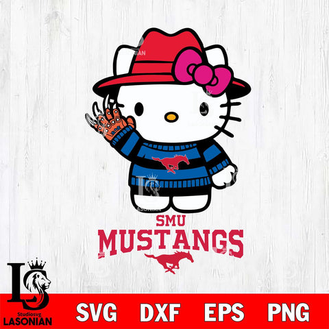 SMU Mustangs Hello Kitty Horror 6 Svg Eps Dxf Png File, Digital Download