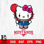 SMU Mustangs Hello Kitty Horror 7 Svg Eps Dxf Png File, Digital Download