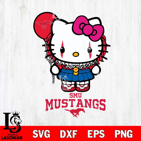 SMU Mustangs Hello Kitty Horror 7 Svg Eps Dxf Png File, Digital Download