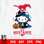 SMU Mustangs Hello Kitty Horror 9 Svg Eps Dxf Png File, Digital Download