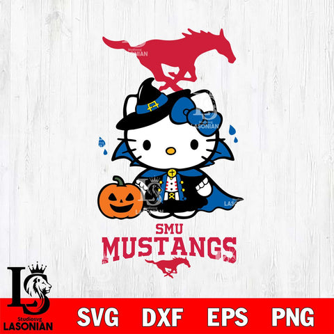 SMU Mustangs Hello Kitty Horror 9 Svg Eps Dxf Png File, Digital Download