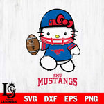 SMU Mustangs Hello Kitty NCAA 4 Svg Eps Dxf Png File, Digital Download, Instant Download