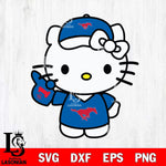 SMU Mustangs Hello Kitty sport 5 Svg Eps Dxf Png File, NCAA svg, Digital Download, Instant Download