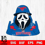SMU Mustangs Horror Character Ghostface Sport Svg Eps Dxf Png File, NCAA svg, Digital Download, Instant Download