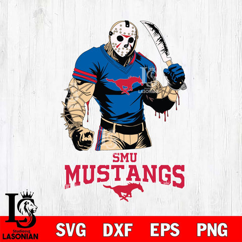 SMU Mustangs Jason Voorhees Svg Eps Dxf Png File, Digital Download