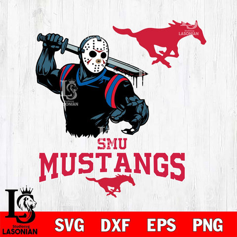 SMU Mustangs Jason Voorhees 5 Svg Eps Dxf Png File, Digital Download