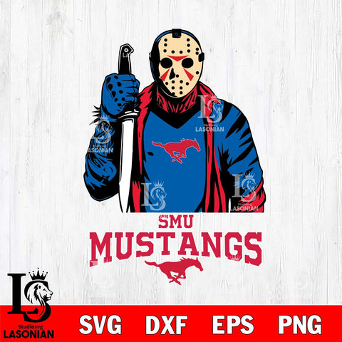 SMU Mustangs Jason Voorhees 6 Svg Eps Dxf Png File, Digital Download