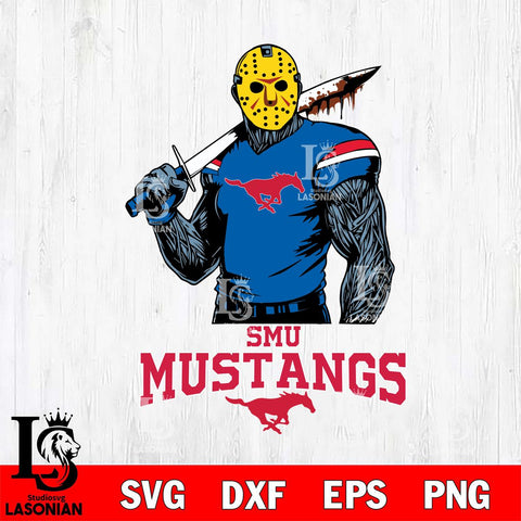 SMU Mustangs Jason Voorhees 7 Svg Eps Dxf Png File, Digital Download