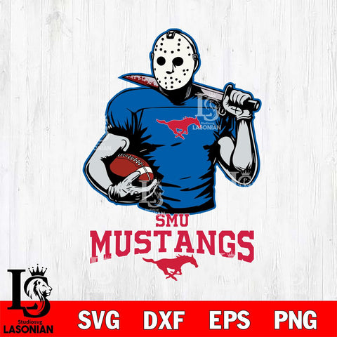 SMU Mustangs Jason Voorhees 9 Svg Eps Dxf Png File, Digital Download