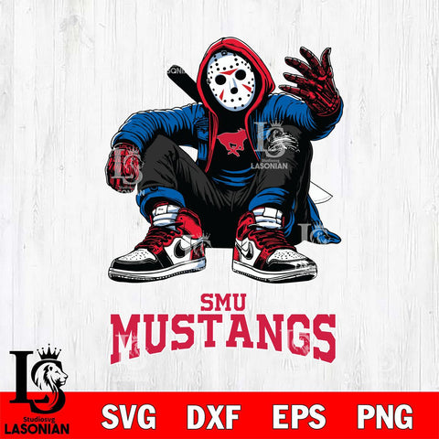 SMU Mustangs Jason Voorhees Halloween SVG Svg Eps Dxf Png File, Digital Download, Instant Download