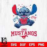 SMU Mustangs Love Stitch, Svg Eps Dxf Png File, Digital Download