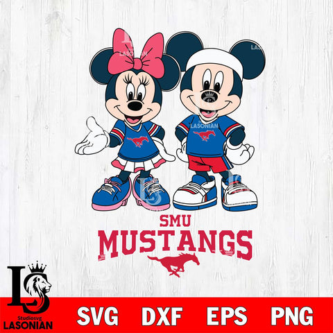 SMU Mustangs Mickey And Minnie Football Svg Eps Dxf Png File, NCAA svg , Digital Download , Instant Download, Cricut File