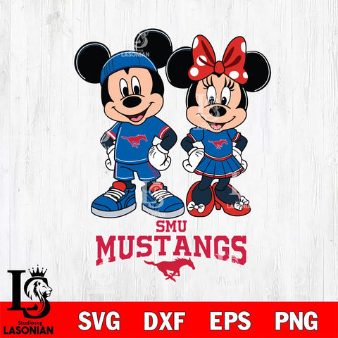 SMU Mustangs Mickey And Minnie Rugby Svg Eps Dxf Png File, NCAA svg , Digital Download , Instant Download, Cricut File
