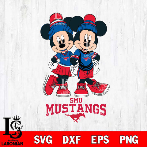 SMU Mustangs Mickey Minnie Valentine Football Svg Eps Dxf Png File, NCAA svg , Digital Download , Instant Download, Cricut File
