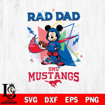 SMU Mustangs Mickey Wearing Hoodie Rad Dad SVG DXF EPS PNG FILE, NCAA File Cut,Digital Download,Instant Download