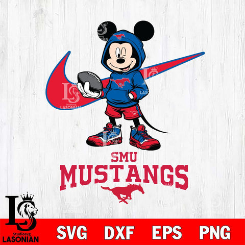 SMU Mustangs Mikey Mouse Disney NIKE, Svg Eps Dxf Png File, Digital Download
